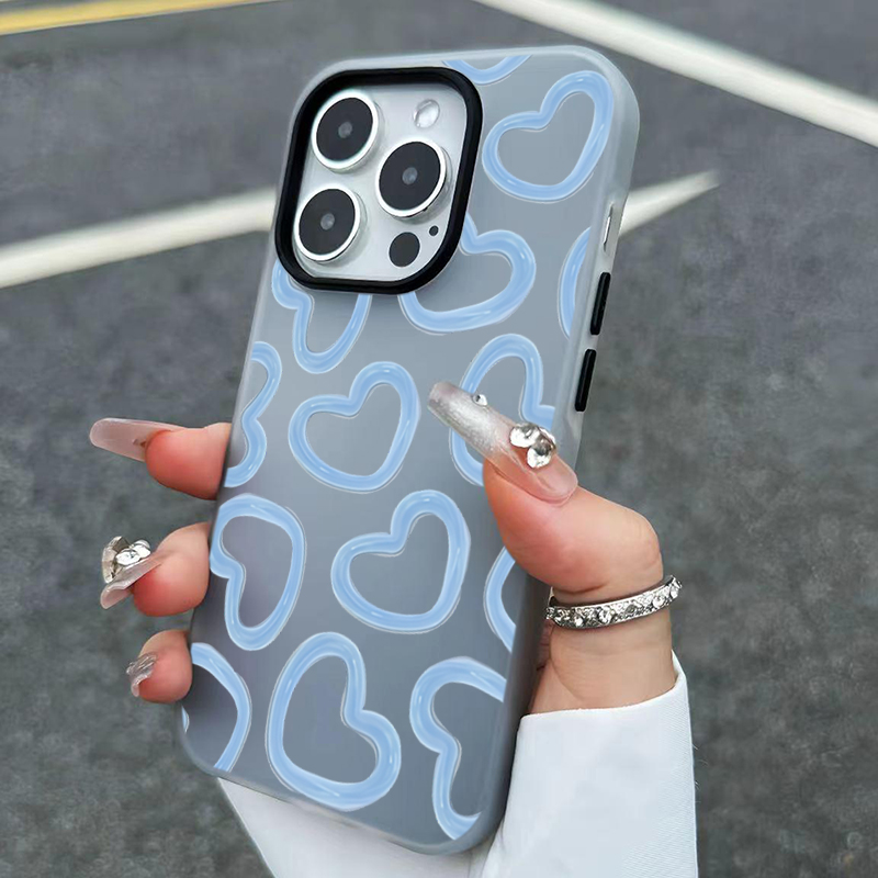 Phone Cases Drawing - Cute Oil Painting Love Heart Pattern