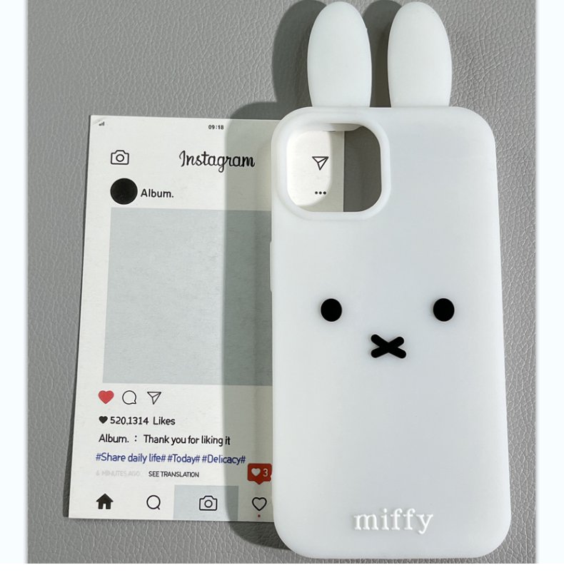 Phone Cases Kawaii - 3D Stereoscopic Kawaii Cute Cartoon Miffy