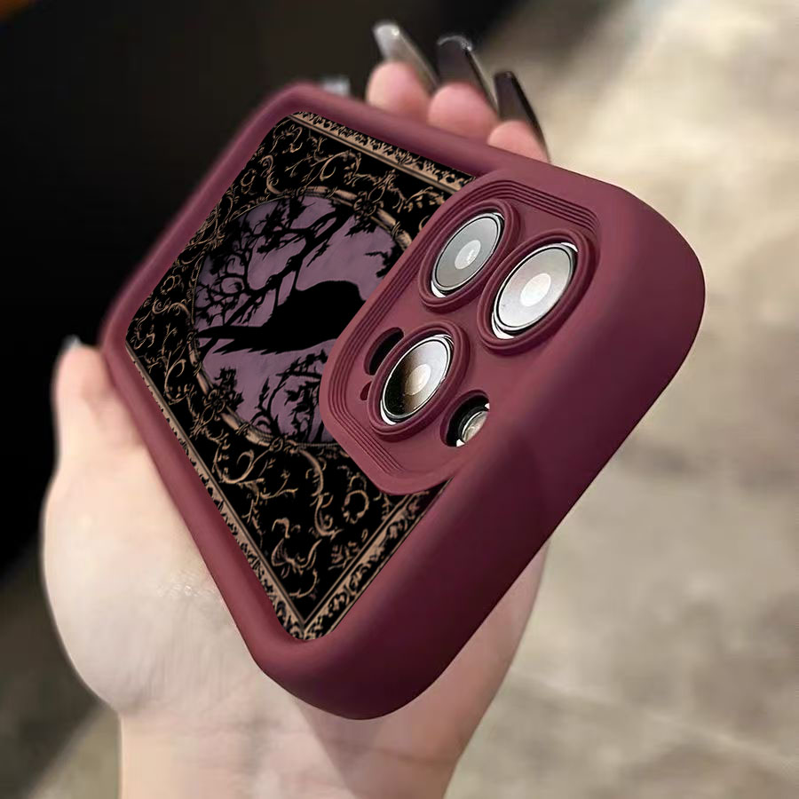 Aesthetic Black Crow Pattern W - Phone Cases Aesthetic review and price