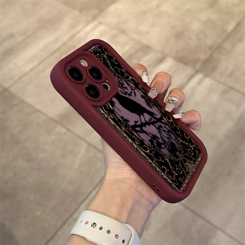 Aesthetic Black Crow Pattern W - Phone Cases Aesthetic review and price