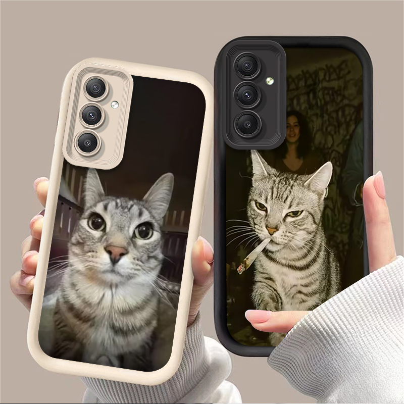 Trendy Cat Smoking Phone Case  - Phone Cases For Samsung A14 review and price