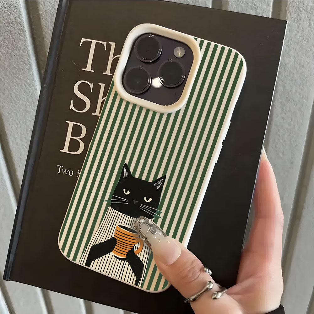Funny Coffee Cat Pattern Lyche - Phone Cases Quirky review and price