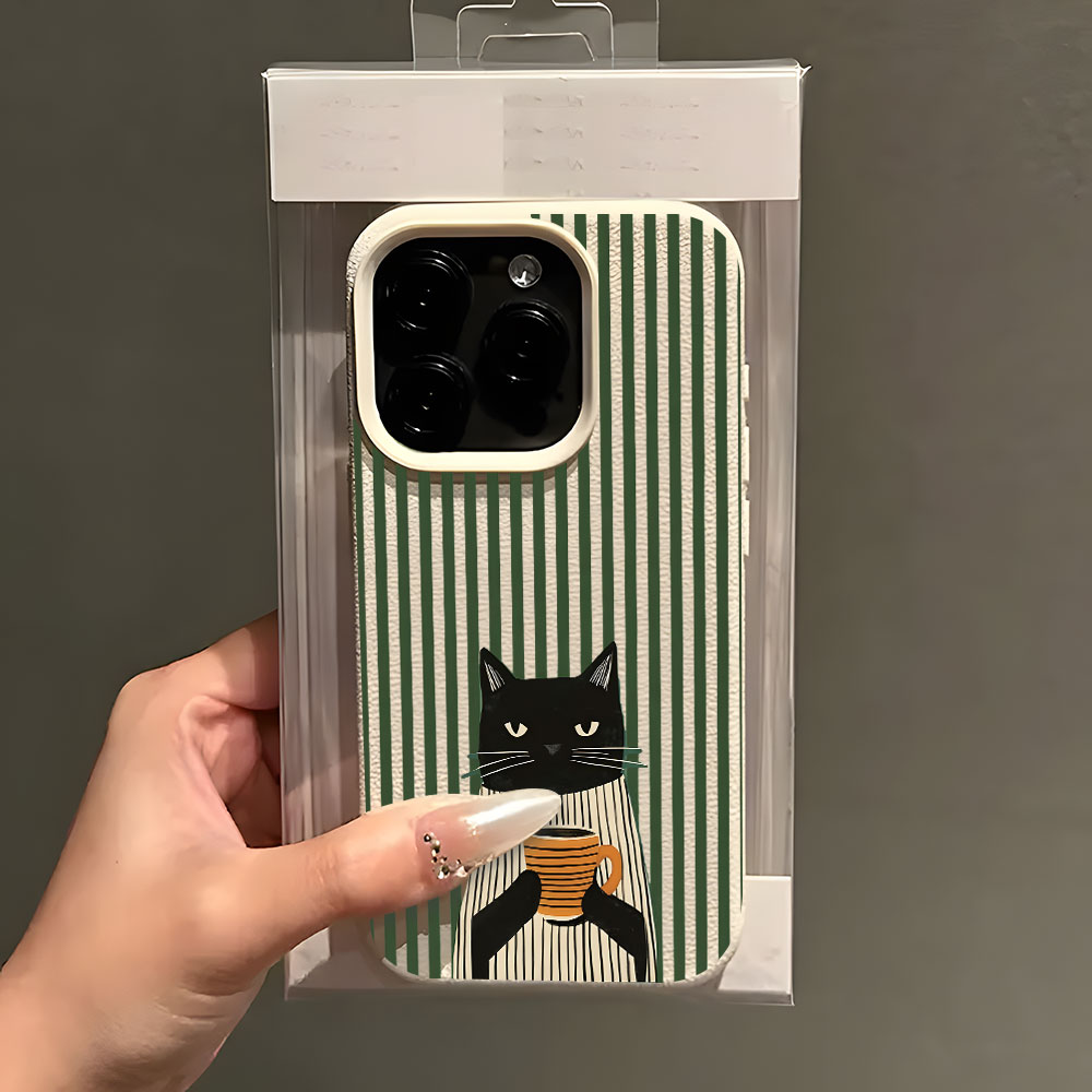 Funny Coffee Cat Pattern Lyche - Phone Cases Quirky review and price