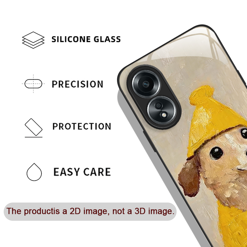 Oil Painting Yellow Dog Black  - Phone Cases Realme review and price