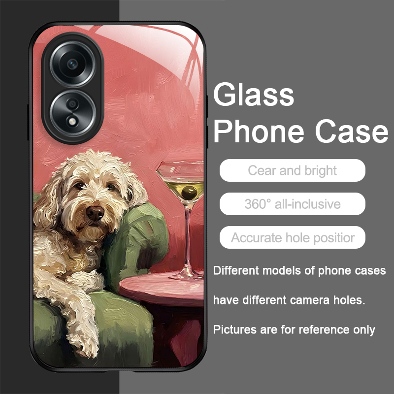 Oil Painting Yellow Dog Black  - Phone Cases Realme review and price