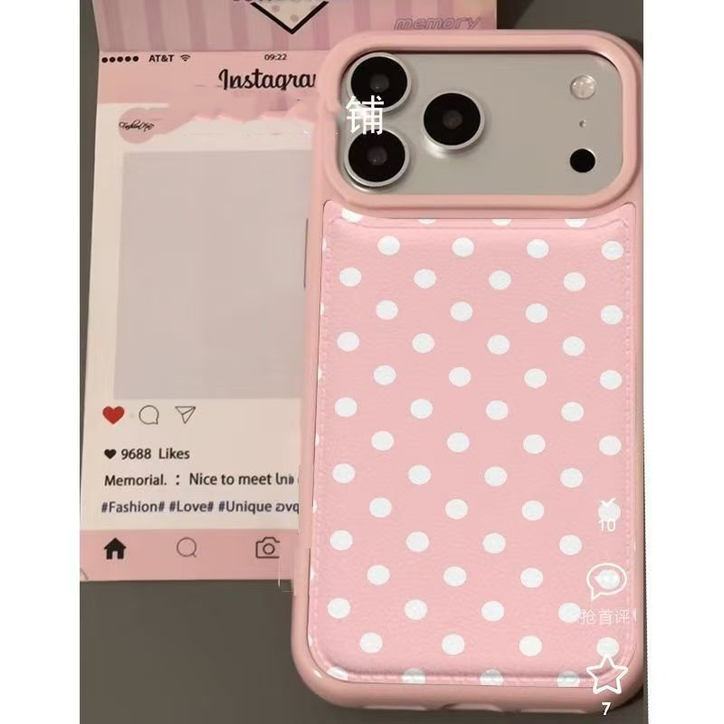 Ins Korean Trendy Cute Pink Po - Phone Cases Polka Dot review and price