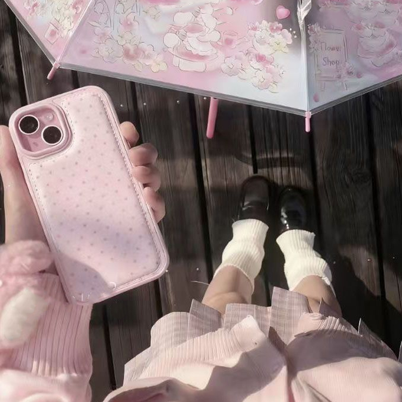 Ins Korean Trendy Cute Pink Po - Phone Cases Polka Dot review and price