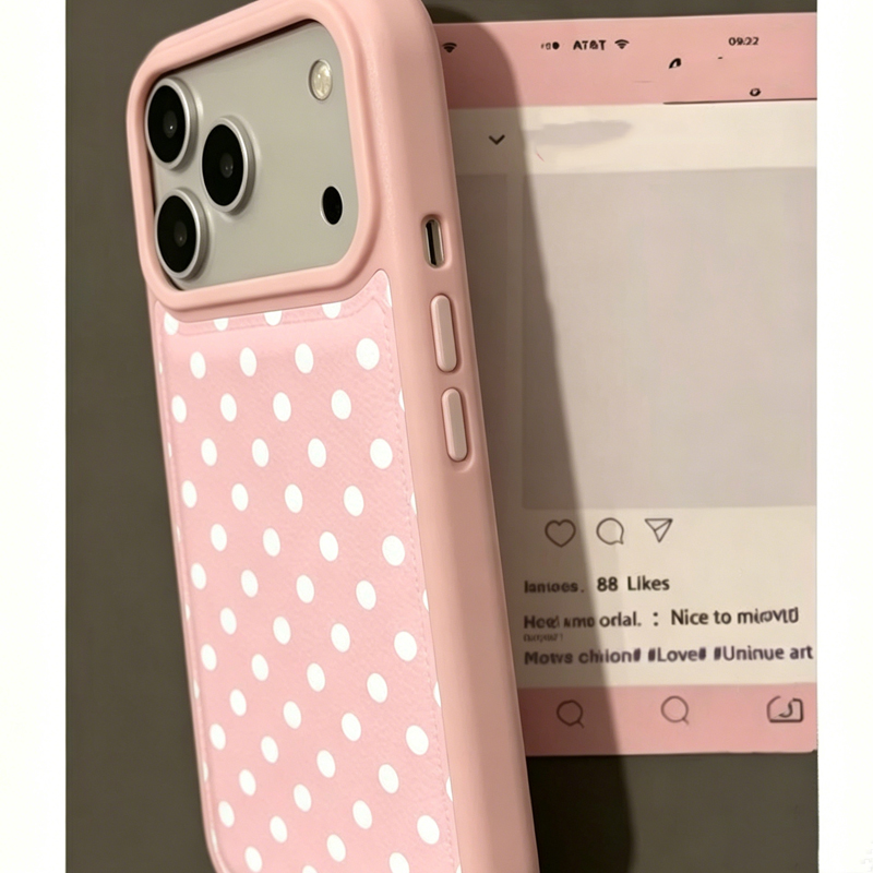 Ins Korean Trendy Cute Pink Po - Phone Cases Polka Dot review and price