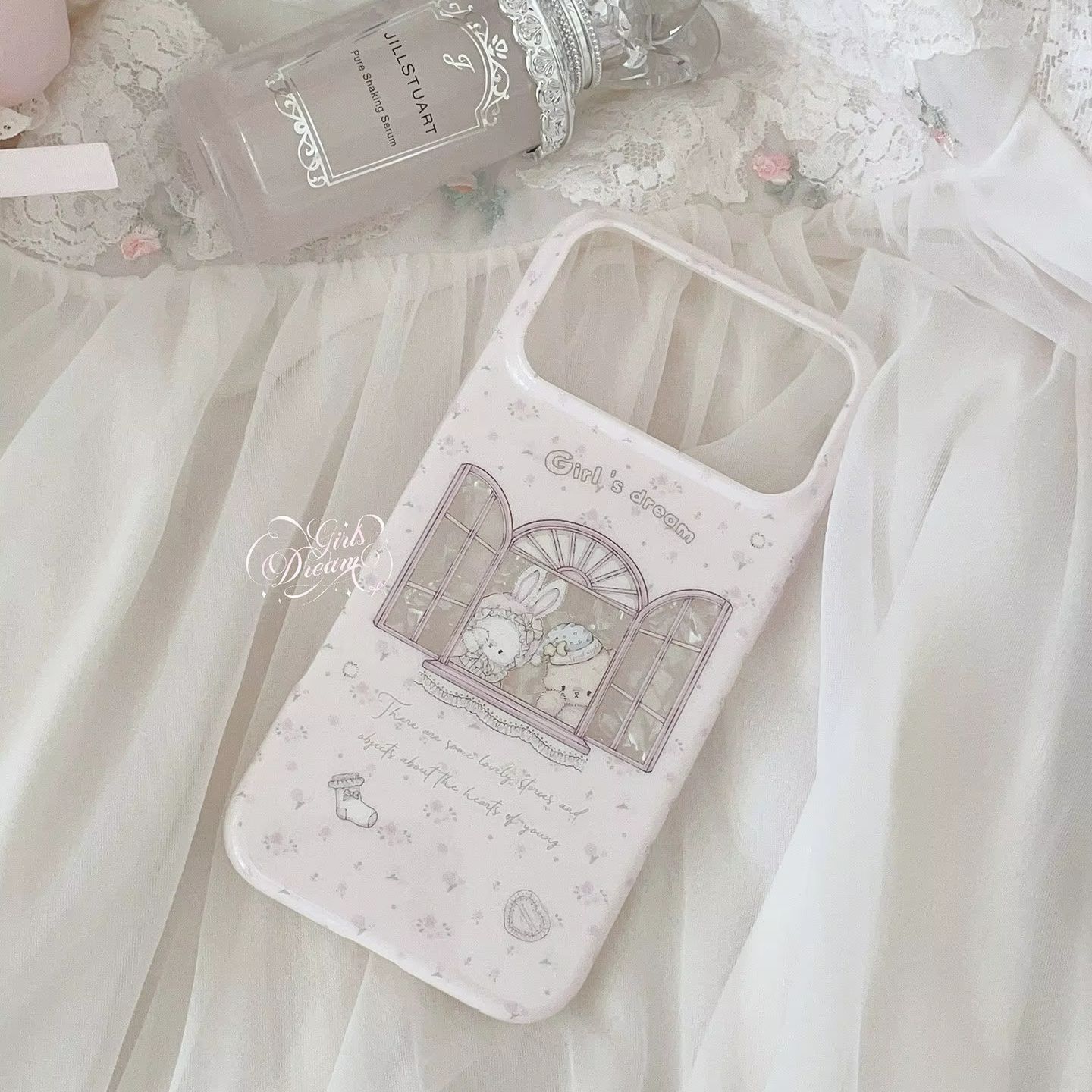 Kawaii Bunny Bear Floral Pink  - Phone Cases Kawaii review and price