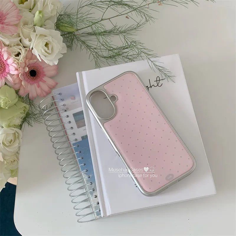 Korean ins Cream Pink Polka Do - Phone Cases Drawing review and price