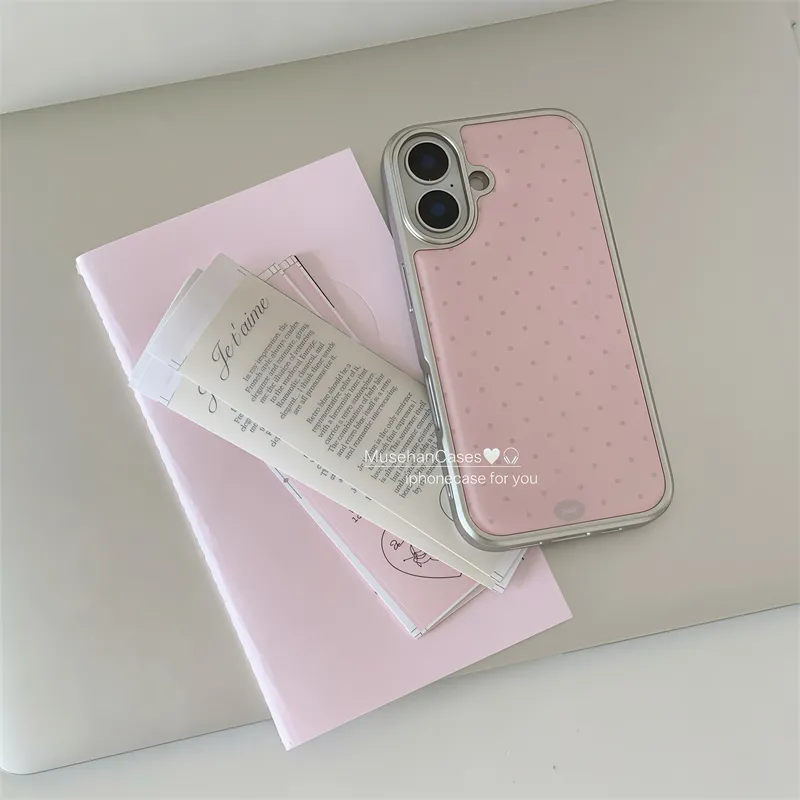 Korean ins Cream Pink Polka Do - Phone Cases Drawing review and price