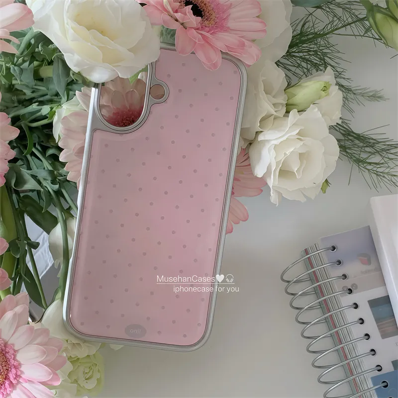 Korean ins Cream Pink Polka Do - Phone Cases Drawing review and price