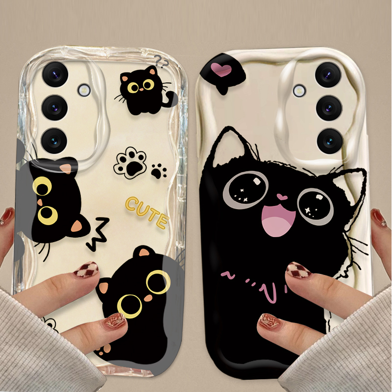 Cute Big Eyes Black Cat Case f - Phone Cases For Samsung A14 review and price