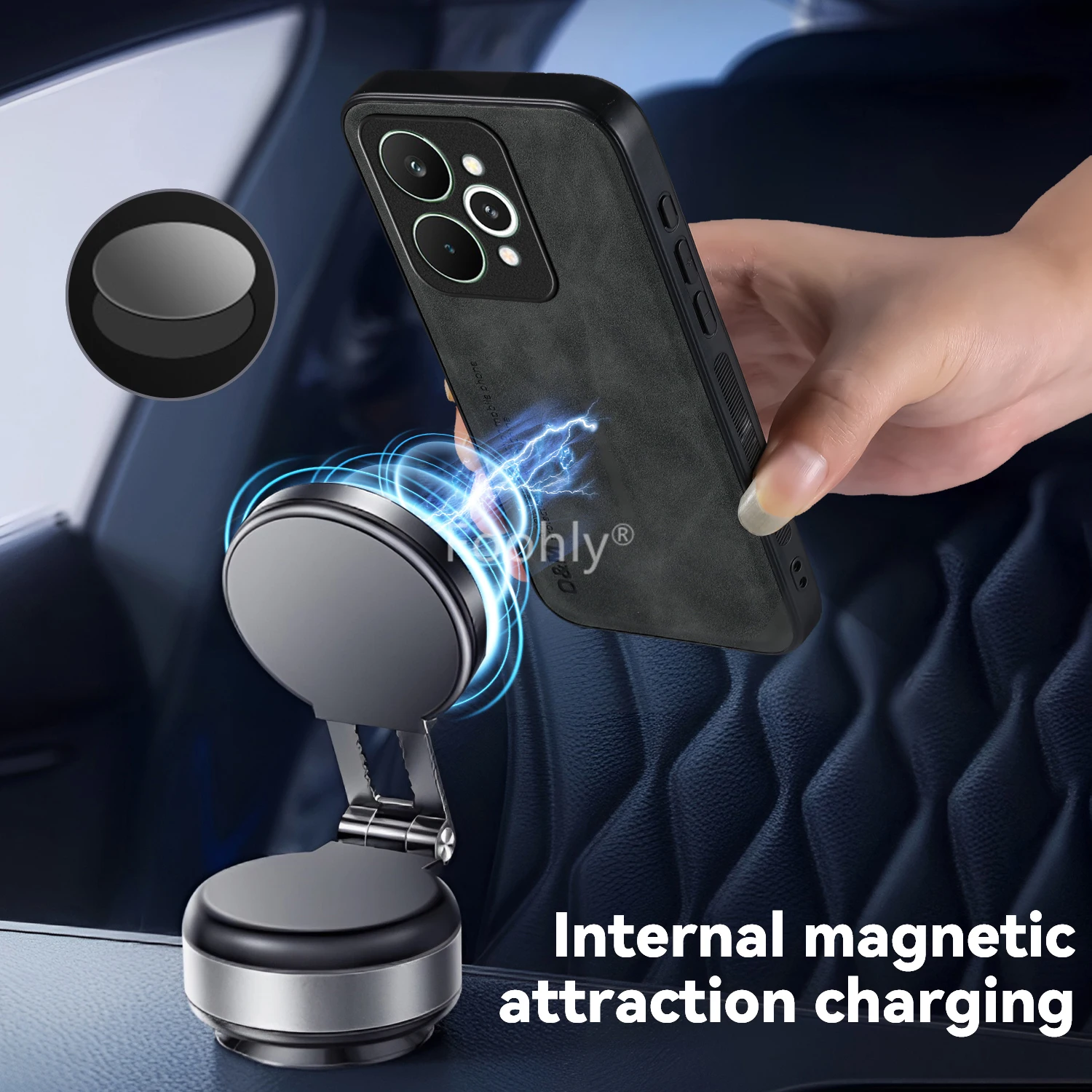 Nubuck Leather Magnetic Case f - Phone Cases Realme review and price
