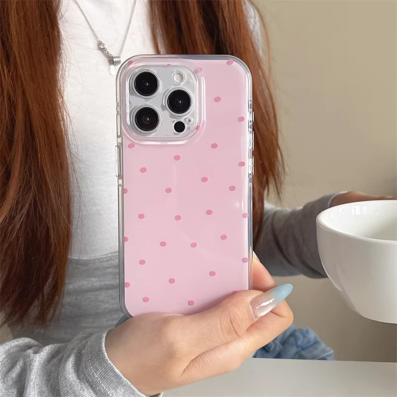 Korean Ins Girl Simple Blue Pi - Phone Cases Polka Dot review and price