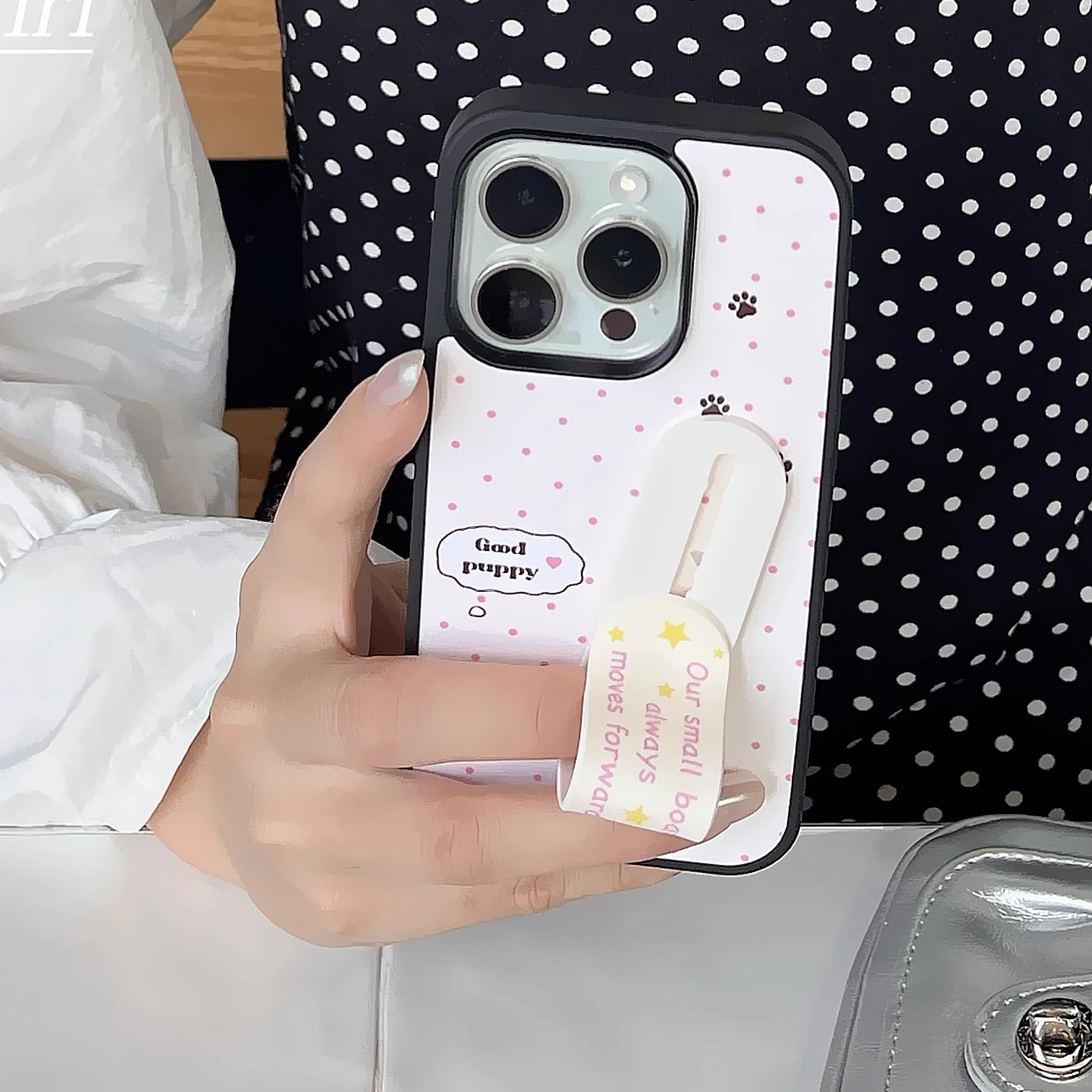 INS Pink Wave Point Good Puppy - Phone Cases Kawaii review and price