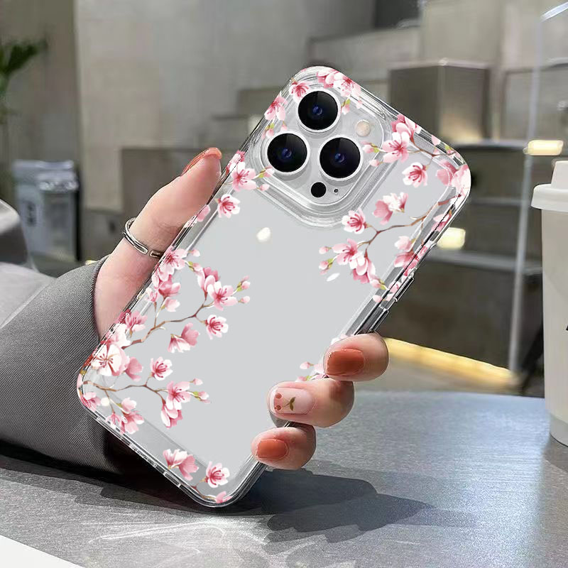 Pink Flower Design Transparent - Phone Cases Best review and price